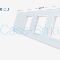 Rama intrerupator cu touch simplu+priza tripla LIVOLO din sticla, alb