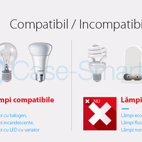 Intrerupator dublu cu variator cu touch Livolo din sticla - standard italian, negru