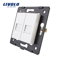 Priza dubla telefon + internet Livolo, alb