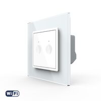 Intrerupator Dublu Wi-Fi cu Touch LIVOLO cu Rama din Sticla - Serie Noua, alb