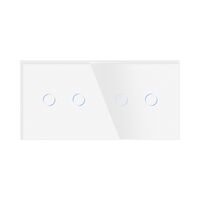 Panou Intrerupator Dublu + Dublu cu Touch Din Sticla LUXION, alb