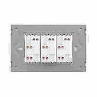 Priza Tripla cu Rama din Sticla LUXION, Standard Italian, 3M, alb