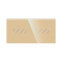 Panou Intrerupator Triplu + Triplu cu Touch Din Sticla LUXION, auriu