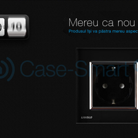 Priza simpla Livolo cu rama din sticla, auriu