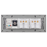 Priza Dubla Schuko + TV + Internet cu Rama din Sticla LUXION, Standard Italian, 6M, gri