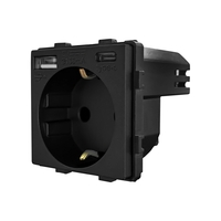 Modul Priza Simpla + USB-A + USB-C LUXION, negru