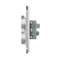 Priza Dubla Livolo cu Rama din Sticla Pentru Doza Simpla, gri