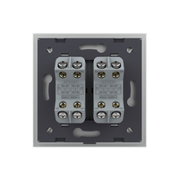 Intrerupator Dublu Mecanic Cap Cruce LIVOLO cu Rama din Sticla - Serie Noua, gri