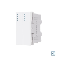 Modul Intrerupator Dublu Cap-Scara Mecanic 2M / 1M LUXION, Standard Italian, alb