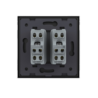 Priza dubla module inguste Livolo cu rama din sticla - standard german, negru