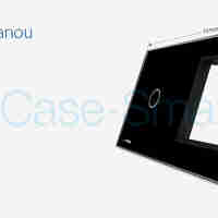 Panou intrerupator simplu cu touch si priza simpla Livolo din sticla, negru