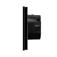 Intrerupator Triplu cu Touch din Sticla si Rama de Aluminiu LUXION, RF433, negru