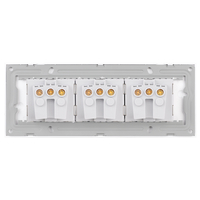 Priza Tripla cu Rama din Sticla LUXION, Standard Italian, 6M, auriu