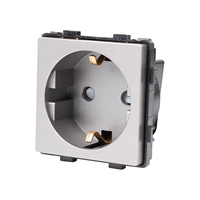 Modul Priza Simpla Fara Rama Din Sticla LUXION, gri