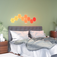 Kit 9 Panouri luminoase Nanoleaf Shapes Hexagons, 16 Milioane culori, Tehnologie LED RGBW, Cablu 2.5 m