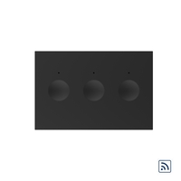 Modul intrerupator triplu wireless cu touch Livolo standard Italian, Serie noua, negru