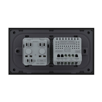 Intrerupator Simplu + Priza LIVOLO cu Rama Din Sticla, Standard Italian, 4M, negru