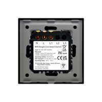 Intrerupator Simplu Wi-Fi cu Touch din Sticla si Rama de Aluminiu LUXION, negru