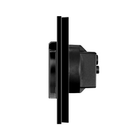 Priza Simpla cu Capac de Protectie LUXION cu rama din aluminiu, negru