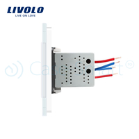 Priza dubla USB Livolo cu rama din sticla, alb