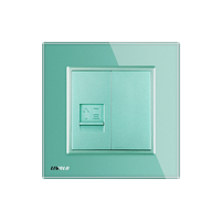 Priza internet Livolo cu rama din sticla, verde