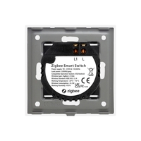 Intrerupator Simplu cu Touch din Sticla si Rama de Aluminiu LUXION, protocol Zigbee, alb