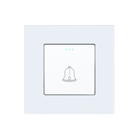 Buton de Sonerie Mecanic LUXION cu Rama din Sticla, alb