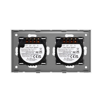 Intrerupator Triplu + Triplu cu Touch din Sticla LUXION, alb