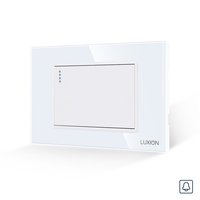 Intrerupator cu Revenire (Sonerie) Mecanic LUXION cu Rama din Sticla, Standard Italian, 3M, alb