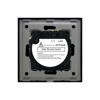 Intrerupator Simplu Cap Scara / Cruce cu Touch din Sticla si Rama de Aluminiu LUXION, RF433, negru