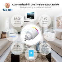 Priza inteligenta RedSun Wi-Fi cu monitorizare de energie si indicator led, Control de pe telefonul mobil