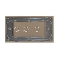 Panou Intrerupator Simplu + Dublu cu Touch LIVOLO din Sticla, Standard Italian - 4M, auriu