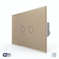 Intrerupator Dublu Cap Scara / Cruce Wi-Fi cu Touch LIVOLO, standard italian, auriu