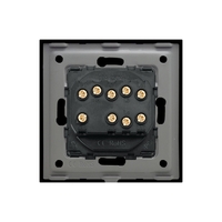 Intrerupator Triplu Cap Scara Mecanic LUXION cu Rama din Sticla, negru