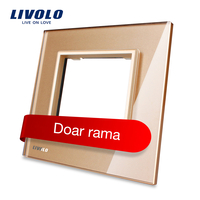 Rama priza simpla Livolo din sticla, auriu