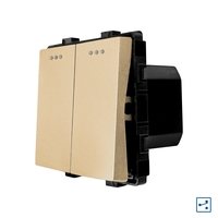 Modul Intrerupator Dublu Cap Scara Mecanic LUXION, auriu