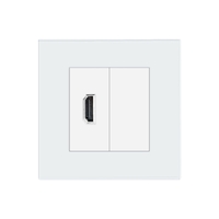 Priza HDMI cu Rama din Sticla LUXION, alb