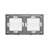 Panou Intrerupator Triplu + Dublu cu Touch Din Sticla LUXION, alb