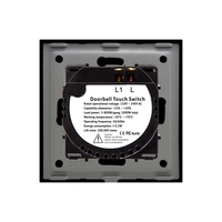 Buton Sonerie cu Touch, cu Revenire, din Sticla LUXION, negru