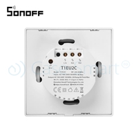 Intrerupator dublu cu touch Sonoff T1EU2C, Wi-Fi + RF, Control de pe telefonul mobil