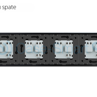 Priza cvadrupla Livolo cu rama din sticla, negru