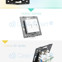 Priza dubla internet Livolo, alb