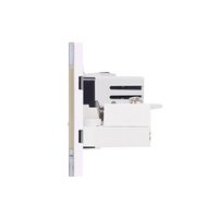 Priza Schuko + Ingusta + Dubla USB + TV + Internet cu Rama Din Sticla LUXION, Standard Italian, 6M, auriu