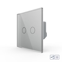 Intrerupator Dublu Cap Scara / Cruce cu Variator si Touch LIVOLO - Serie Noua, gri