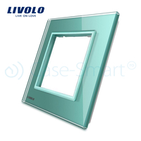 Rama priza simpla Livolo din sticla, verde