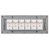 Intrerupator Mecanic 12 Posturi LUXION cu Rama din Sticla, Standard Italian, 6M, gri