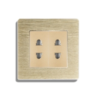 Priza Dubla cu Module Inguste cu Rama din Aluminiu LUXION, auriu