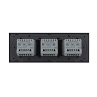 Intrerupator Dublu + Dublu + Dublu cu Touch LIVOLO cu Rama Din Sticla, Standard Italian, 6M, negru