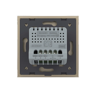 Intrerupator Dublu cu Touch LIVOLO din Sticla - Protocol ZigBee EC, auriu