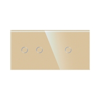Intrerupator Dublu + Simplu cu Touch din Sticla LUXION, auriu